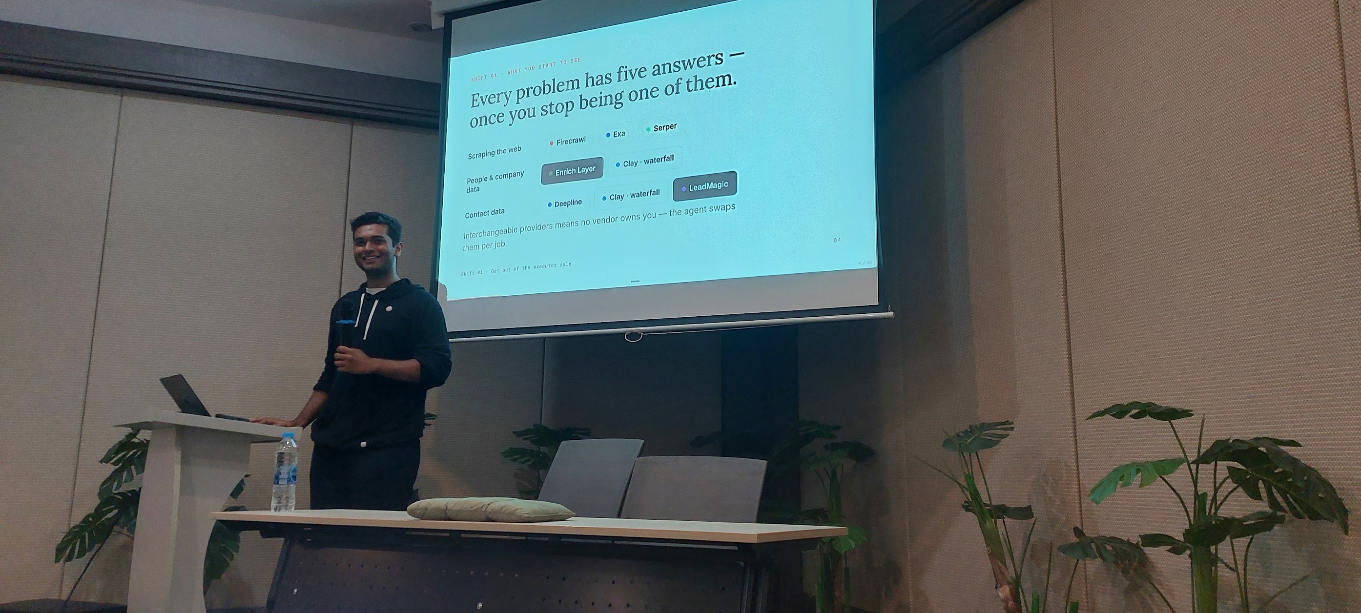 Presentation slide from Eishant's AI go-to-market meetup talk